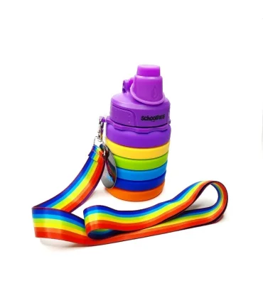 قمقمه سیلیکونی 500 میل آکاردئونی چند رنگ بنفش اسکول فنس کد: 9321 | اسکول فنس |4545184899218