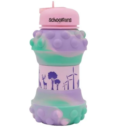 قمقمه سیلیکونی 550 میل پاپیتی بنفش اسکول فنس کد: FA9328 | اسکول فنس |8370045393279