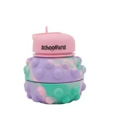 قمقمه سیلیکونی 550 میل پاپیتی بنفش اسکول فنس کد: FA9328 | اسکول فنس |8370045393279