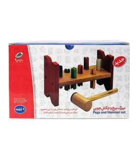بازی فکری میزک میخ و چکش چوبی 9 قطعه | صنایع آموزشی |5591022301639