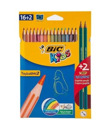 مداد رنگی 16 رنگ جعبه مقوایی KIDS بیک (TROPICOLORS 2) | بیک |3086123484931