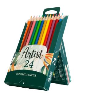 مداد رنگی 24 رنگ جعبه مقوایی آرتیست آریا کد: 3602 | آریا |6260297136026