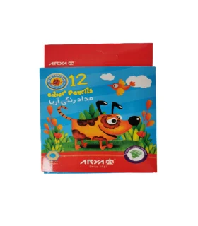 مداد رنگی 12 رنگ کوتاه جعبه مقوایی آریا کد: 3072 | آریا |6260297130727