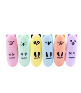 ماژیک هایلایتر 6 رنگ مینی پاستلی حیوانات اسکول فنس کد: FA92314 | اسکول فنس |6958743722014