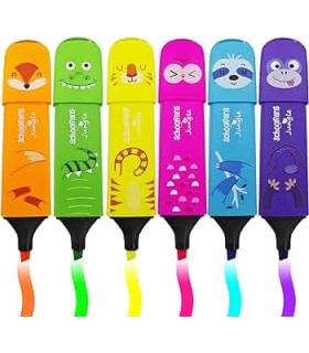 ماژیک هایلایتر 6 رنگ نئونی حیوانات اسکول فنس کد: FA92313 | اسکول فنس |6941288733096