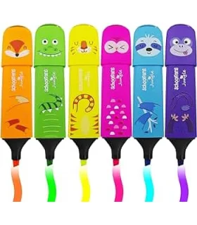 ماژیک هایلایتر 6 رنگ نئونی حیوانات اسکول فنس کد: FA92313 | اسکول فنس |6941288733096