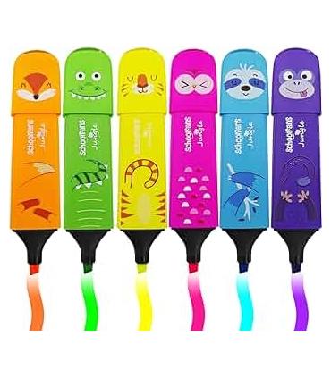 ماژیک هایلایتر 6 رنگ نئونی حیوانات اسکول فنس کد: FA92313 | اسکول فنس |6941288733096