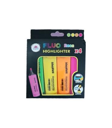 ماژیک هایلایتر 4 رنگ نئونی کلاسیک اسکول فنس کد: FA92311 | اسکول فنس |6941288714323