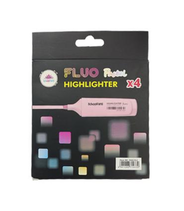 ماژیک هایلایتر 4 رنگ پاستلی کلاسیک اسکول فنس کد: FA92312 | اسکول فنس |6941288714330