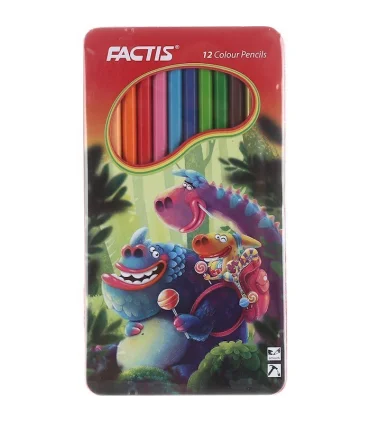 مداد رنگی 12 رنگ جعبه فلزی فکتیس کد: F07112012 | فکتیس |8411574038375