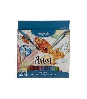 مداد رنگی 24 رنگ جعبه مقوایی آبرنگی آریا کد: 3088 | آریا |6260297130888