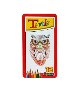 مداد رنگی 12 رنگ جعبه فلزی لاک پشت | پارس مداد |6260186123106