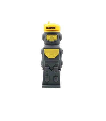 قمقمه سیلیکونی 650 میل ربات خاکستری زرد اسکول فنس کد: FA9302 | اسکول فنس |55001400