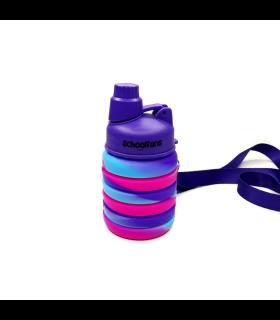قمقمه سیلیکونی 500 میل آکاردئونی آبی بنفش اسکول فنس کد: FA9344 | اسکول فنس |4545184893445