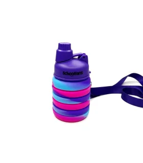 قمقمه سیلیکونی 500 میل آکاردئونی آبی بنفش اسکول فنس کد: FA9344 | اسکول فنس |4545184893445