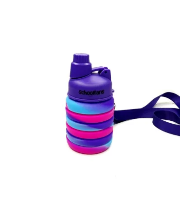 قمقمه سیلیکونی 500 میل آکاردئونی آبی بنفش اسکول فنس کد: FA9344 | اسکول فنس |4545184893445