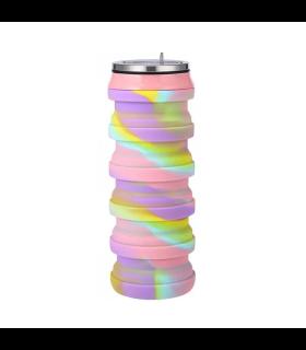 قمقمه سیلیکونی 480 میل تاشو اسکول فنس صورتی کد: FA9309-2 | اسکول فنس |55002268