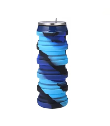 قمقمه سیلیکونی 480 میل تاشو اسکول فنس آبی کد: FA9309-1 | اسکول فنس |55002269