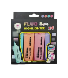 ماژیک هایلایتر 4 عددی اسکول فنس مدل پاستل فلو کد: FA92312 | اسکول فنس |5591022300842