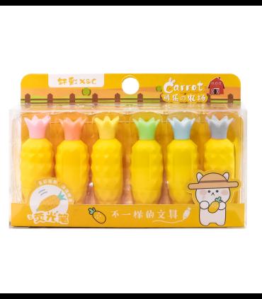 ماژیک هایلایتر 6 عددی طرح آناناس کد: XC-018 |  |6971836233174