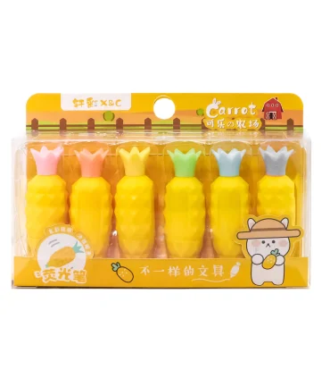 ماژیک هایلایتر 6 عددی طرح آناناس کد: XC-018 | |6971836233174