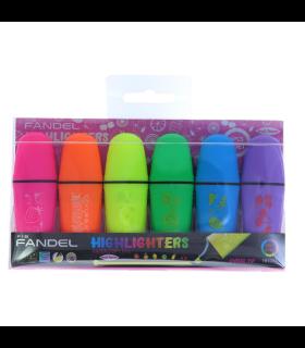 ماژیک هایلایتر 6 عددی فاندل کد: FB9203 | فاندل |6931282705038