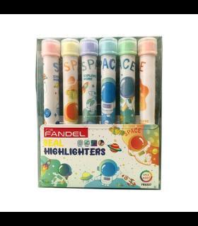 ماژیک هایلایتر 6 عددی مهردار طرح فضانورد فاندل کد: FB9207 | فاندل |55000490