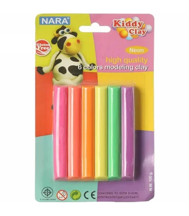 خمیر بازی 6 رنگ پاستلی کیدی کلی کد: BX-100-6P | کیدی کلی |8854500026976