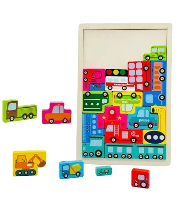 پازل چوبی جایگذاری طرح وسایل حمل و نقل کد: ST4754 | |55002706