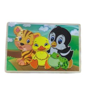 پازل چوبی 8 تکه برجسته طرح اردک و قورباغه کد: ST4205 |  |55002777