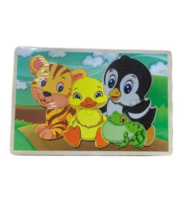 پازل چوبی 8 تکه برجسته طرح اردک و قورباغه کد: ST4205 |  |55002777