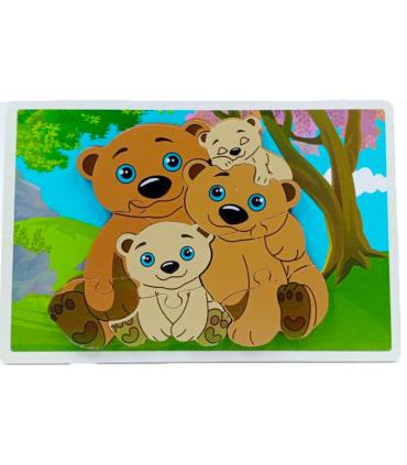پازل چوبی 8 تکه برجسته طرح خانواده خرس کد: ST4205 |  |55002773