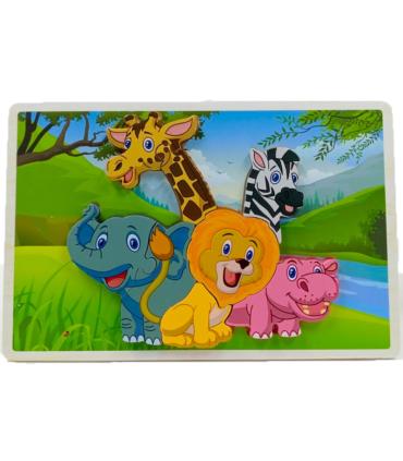 پازل چوبی 8 تکه برجسته طرح حیوانات جنگل کد: ST4205 |  |55002772