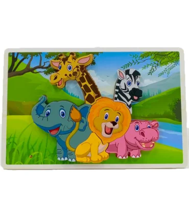 پازل چوبی 8 تکه برجسته طرح حیوانات جنگل کد: ST4205 | |55002772