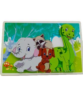 پازل چوبی 8 تکه برجسته طرح فیل و دایناسور کد: ST4205 |  |55002776