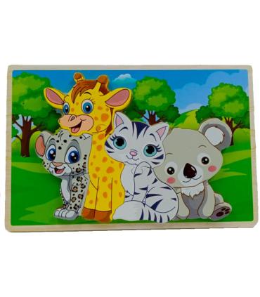 پازل چوبی 8 تکه برجسته طرح بچه حیوانات کد: ST4205 |  |55002775