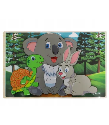 پازل چوبی 8 تکه برجسته طرح کوالا و خرگوش کد: ST4205 | |55002774