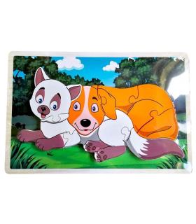 پازل چوبی 8 تکه برجسته طرح سگ و گربه کد: ST4205 |  |55002780