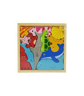 پازل چوبی جایگذاری قابدار طرح حیوانات دریایی کد: ST4583 |  |55002727