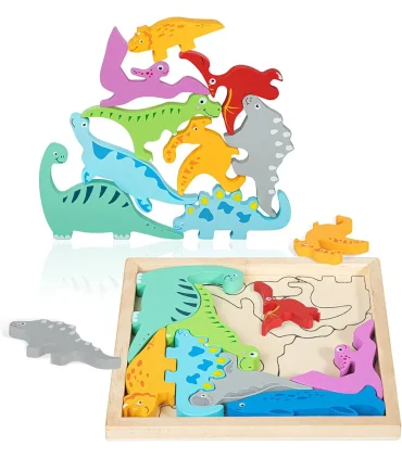 پازل چوبی جایگذاری قابدار طرح دایناسور کد: ST4583 | |55002733