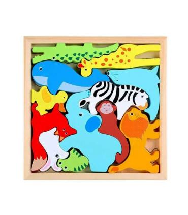 پازل چوبی جایگذاری قابدار طرح حیوانات جنگل کد: ST4583 |  |55002730