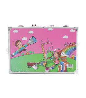 ست نقاشی 120 تکه چمدانی طرح دختر و پسر صورتی |  |55004870