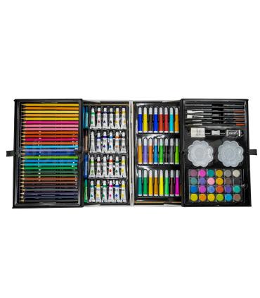 ست نقاشی 120 تکه چمدانی طرح دختر و پسر صورتی |  |55004870