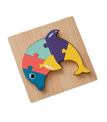 پازل جایگذاری چوبی برجسته طرح دلفین کد: ST4583 | |55002749