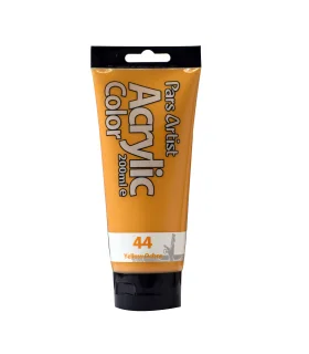 رنگ اکرولیک ساده 200 میل (زرد اوخرایی) کد: 44 | پارس آرتیست |5591022301701