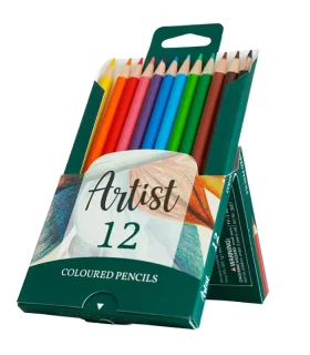مداد رنگی 12 رنگ جعبه مقوایی آرتیست آریا کد: 3601 | آریا |6260297136019