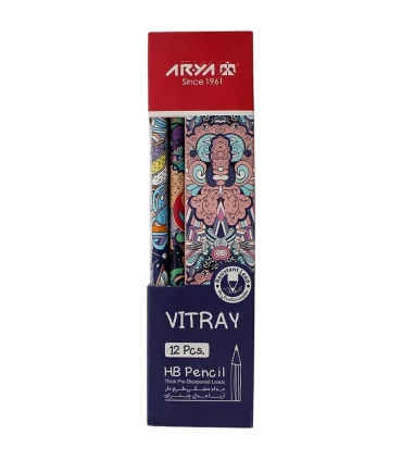 مداد مشکی گرد 12 عددی طرح ویترای کد: 3042 | آریا |6260297130420