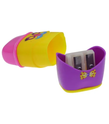 تراش پاکن 2 سوراخ مخزن دار طرح آدمک اسکول فنس کد: FA92653 | اسکول فنس |6941288713999