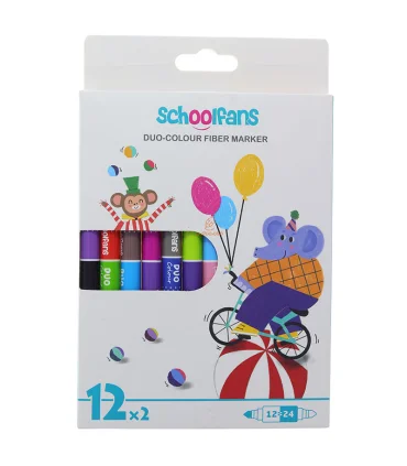 ماژیک 12×2 رنگ جعبه مقوایی اسکول فنس کد: FA92425 | اسکول فنس |6941288732709