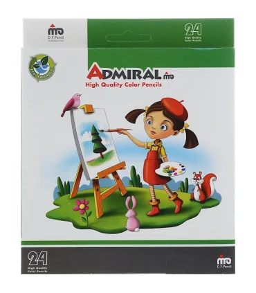 مداد رنگی 24 رنگ جعبه مقوایی آدمیرال کد: 761C | آدمیرال |6263071200210